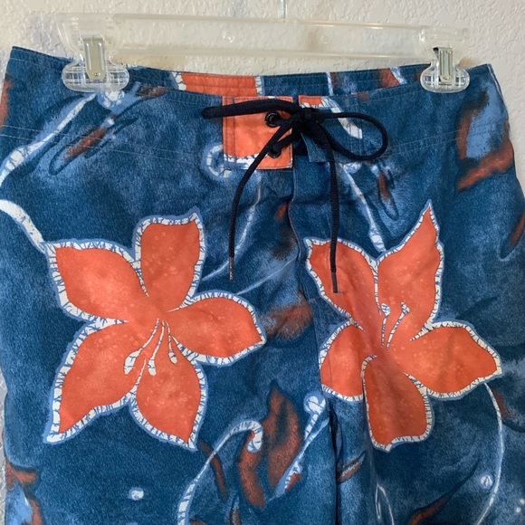 Nautica Swim Trunk Shorts Hawaiian Floral 30 - Picture 2 of 7